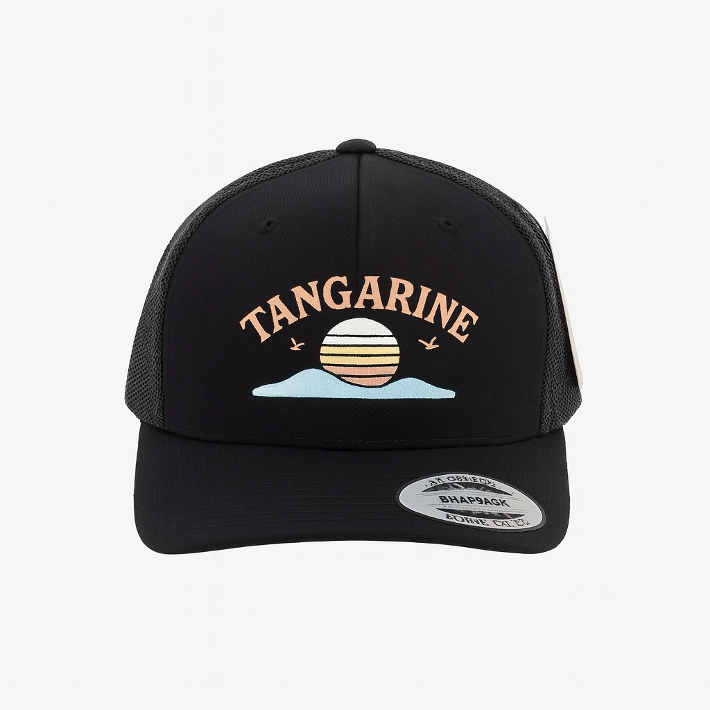 Tangarine | Black With Printed Logo | Cap