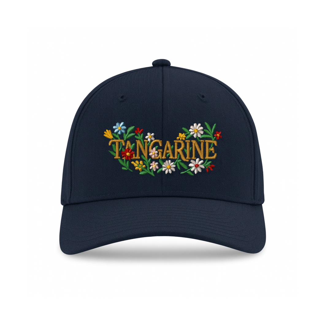 Tangarine | Blue With Stitched Flowers | Cap